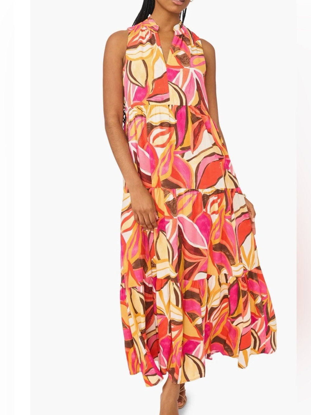 Halogen Sleeveless Tiered Maxi Dress